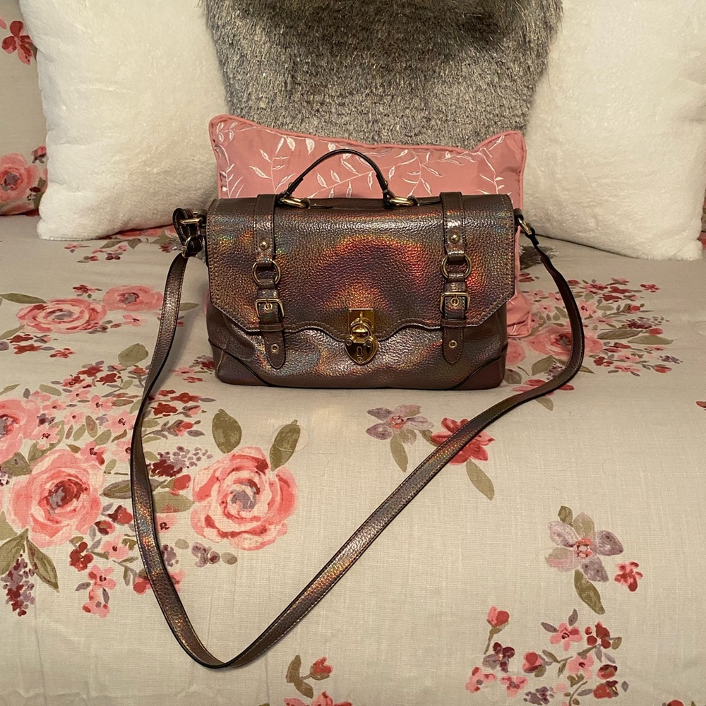 Juicy couture bag purse satchel Grey holo iridescent